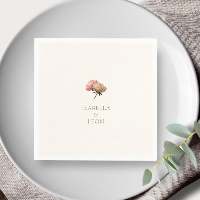 Ivory | Chic Rose Wedding  Napkins (Creator Uploaded)