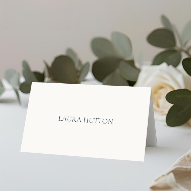 Ivory | Chic Simple Wedding Floral Place Card (Creator Uploaded)