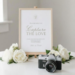 Ivory Chic Wedding 'Capture the Love' Sign Card