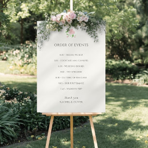 Ivory Chic Wedding ORDER OF EVENTS Poster