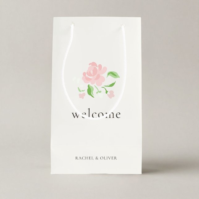 Ivory | Chic Welcome Floral Wedding Small Gift Bag (Creator Uploaded)