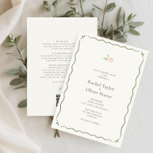 Ivory | Chic & Whimsical Floral Wedding Invitation