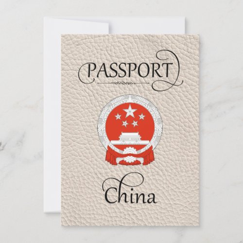 Ivory China Passport Save the Date Card