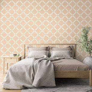 Ivory Circles Art Pattern On Pastel Peach Orange Wallpaper