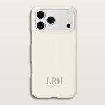 Ivory Classic Minimalist Initial Monogram  iPhone 15 Case<br><div class="desc">You know sophistication and style and simplicity is often the exact thing you need. Designed for the discerning taste of the modern minimalist, this accessory is a fusion of timeless elegance and contemporary functionality. The neutral color palette complements any ensemble, effortlessly accompanying your look from day to night. Let us...</div>