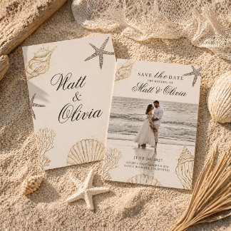 Ivory Coast Coastal Wedding Save the Date Editable