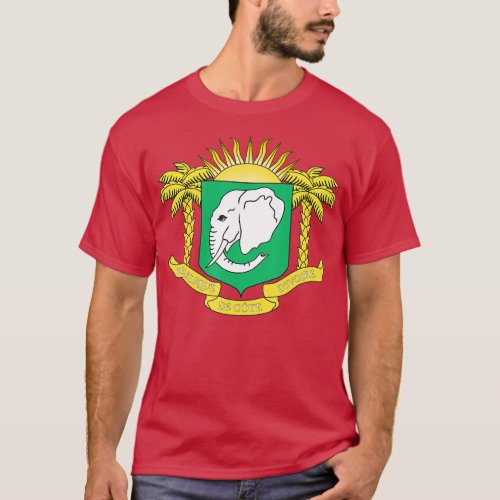 Ivory Coast Coat of Arms  World Flags Geography Lo T_Shirt