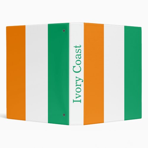 Ivory Coast Flag 3 Ring Binder