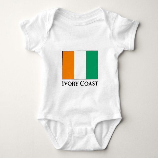 Ivory Coast Flag Baby Bodysuit (Front)