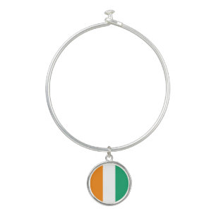 Ivory Coast Flag Bangle Bracelet
