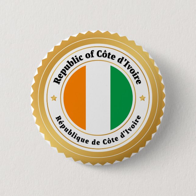 Ivory Coast Flag Button (Front)