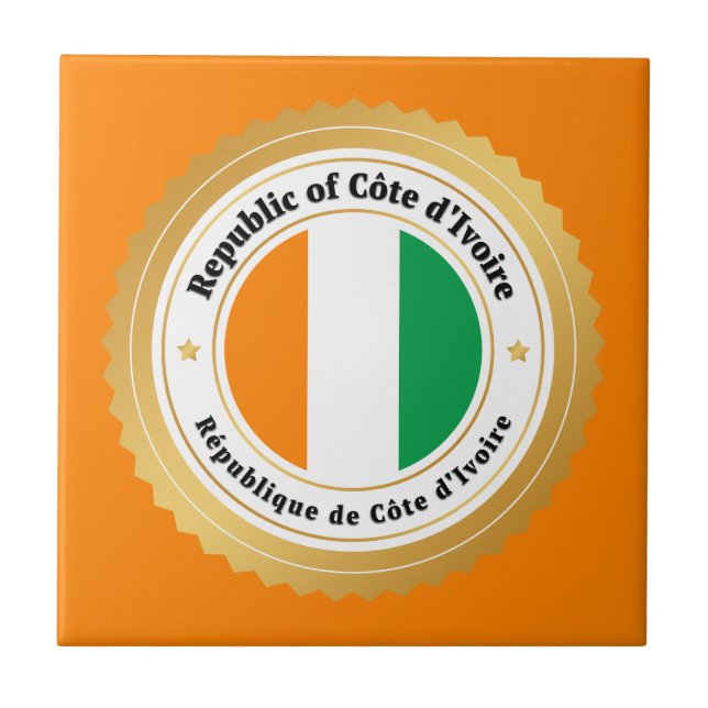 Ivory Coast Flag Ceramic Tile (Front)