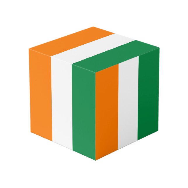 Ivory Coast flag Cube (Front Angled)