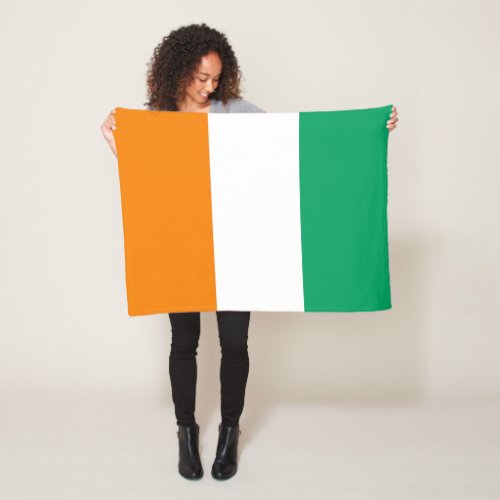 Ivory Coast Flag Fleece Blanket