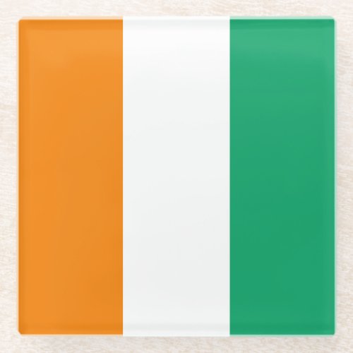 Ivory Coast Flag Glass Coaster