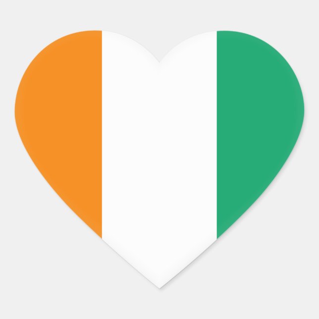 Ivory Coast Flag Heart Sticker (Front)