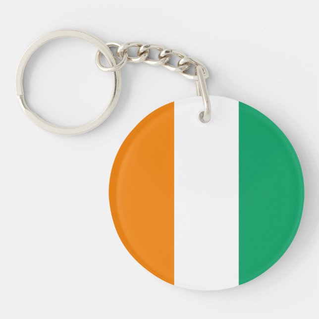 Ivory Coast Flag Keychain (Front)