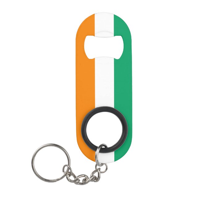 Ivory Coast Flag Keychain Bottle Opener (Front)