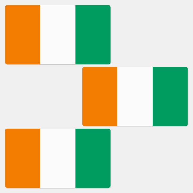 Ivory Coast Flag Labels (Group)