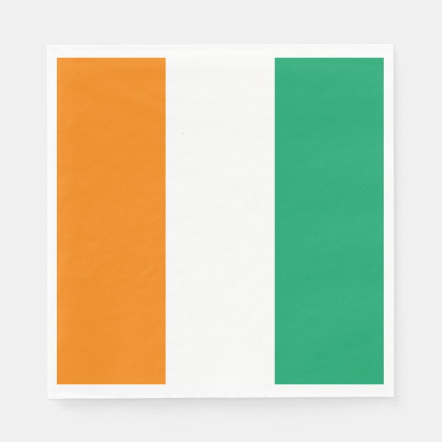 Ivory Coast Flag Napkins (Front)