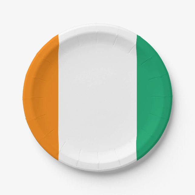 Ivory Coast Flag Paper Plates