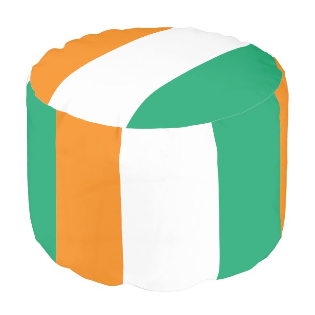 Ivory Coast Flag Pouf (Angled Back)