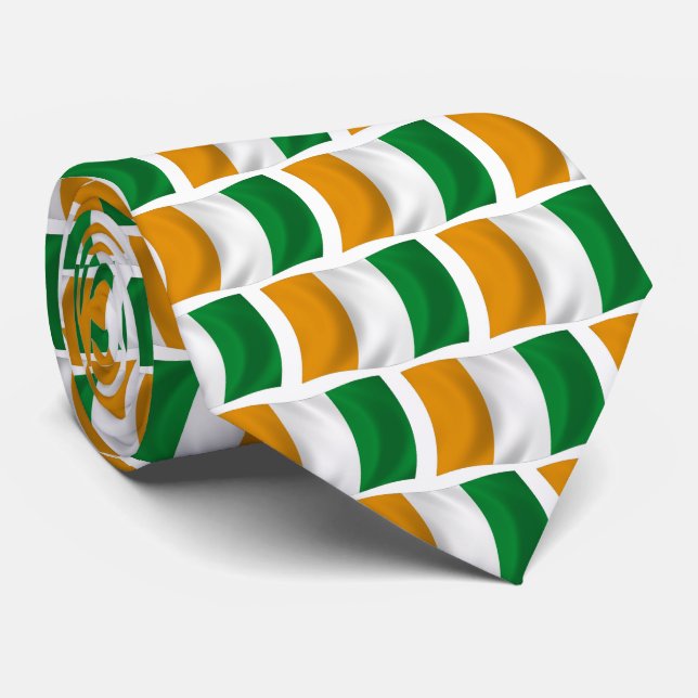 Ivory Coast Flag - Republic of Côte d'Ivoire Neck Tie (Rolled)