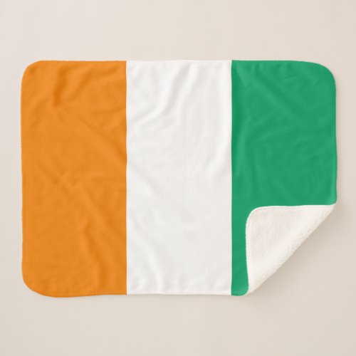 Ivory Coast Flag Sherpa Blanket