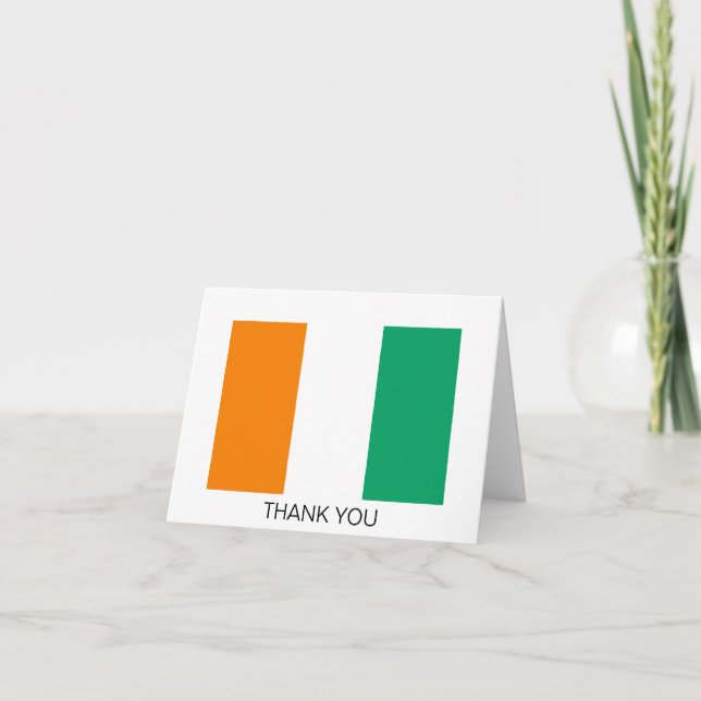 Ivory Coast Flag Thank You Card (Front)