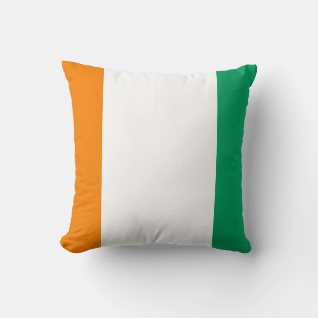 Ivory Coast Flag Throw Pillow (Front)