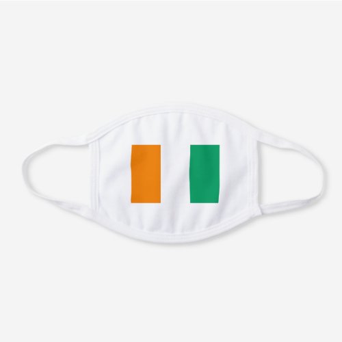 Ivory Coast Flag White Cotton Face Mask