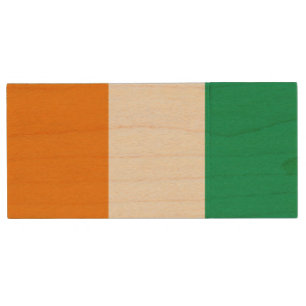 Ivory Coast Flag Wood Flash Drive