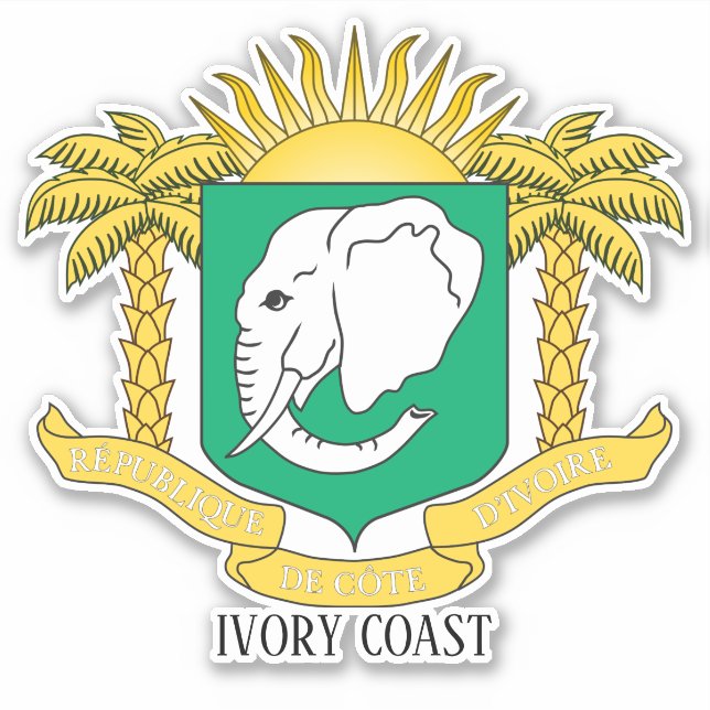 Ivory Coast National Coat Of Arms Patriotic Sticker (Front)