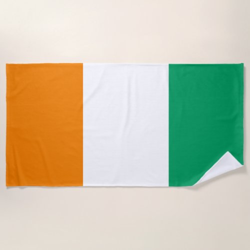 Ivory Coast National Flag Team Support Beach Towel