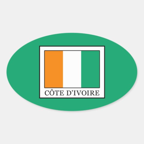 Ivory Coast Oval Sticker