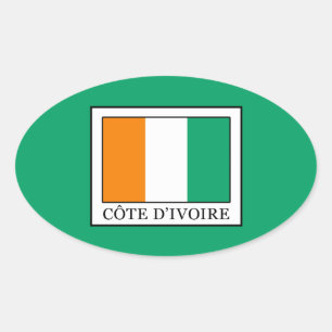 Ivory Coast Oval Sticker