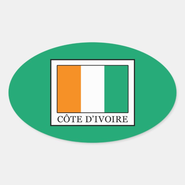 Ivory Coast Oval Sticker (Front)