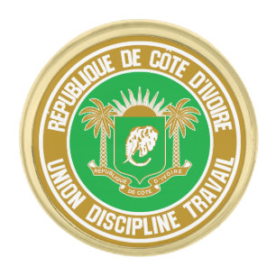 Ivory Coast Round Emblem Gold Finish Lapel Pin