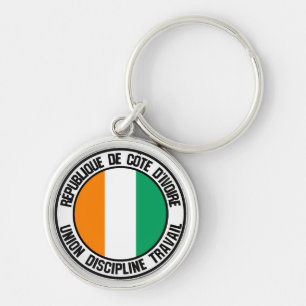 Ivory Coast Round Emblem Keychain