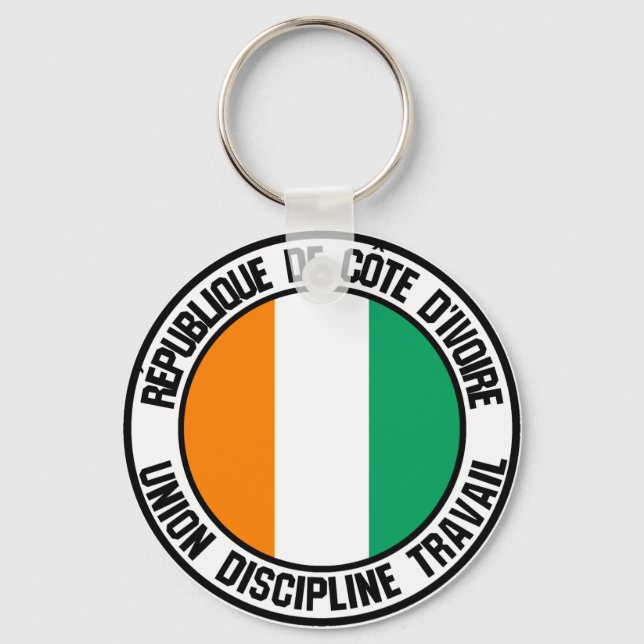 Ivory Coast Round Emblem Keychain (Front)