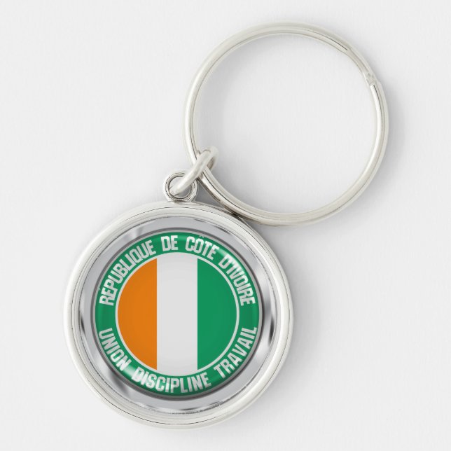 Ivory Coast Round Emblem Keychain (Front)