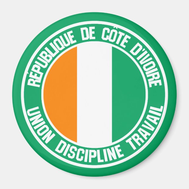 Ivory Coast Round Emblem Magnet (Front)