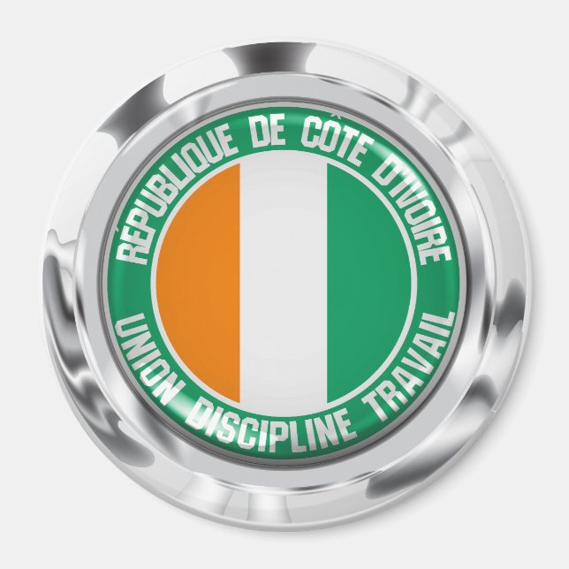 Ivory Coast Round Emblem Magnet (Front)