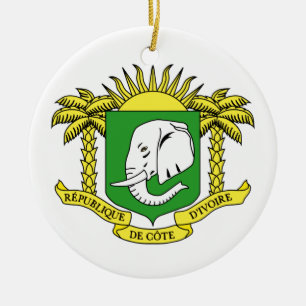 Ivory+Coast Star Ceramic Ornament