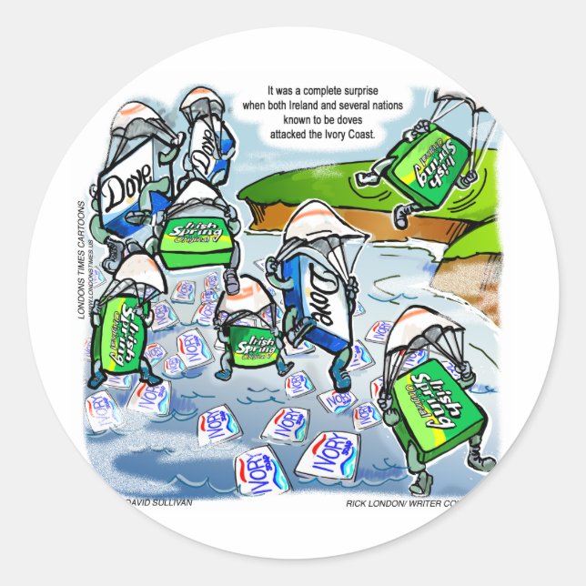 Ivory Coast Surprise Funny Gifts Tees & Cards Classic Round Sticker (Front)