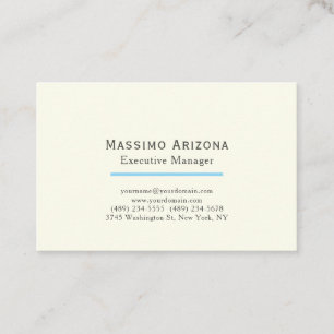Ivory Color Plain Modern Minimalist Business Card