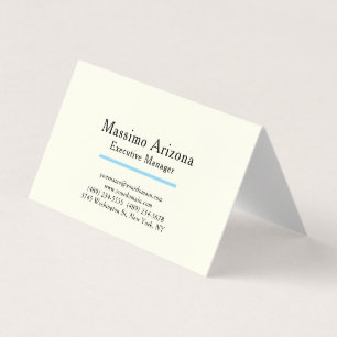 Ivory Color Plain Modern Minimalist Business Card