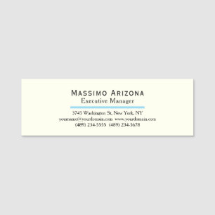 Ivory Color Plain Modern Minimalist  Name Tag