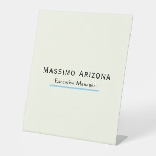 Ivory Color Plain Modern Minimalist  Pedestal Sign