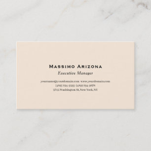 Ivory Color Plain Professional Modern Minimalist Business Card